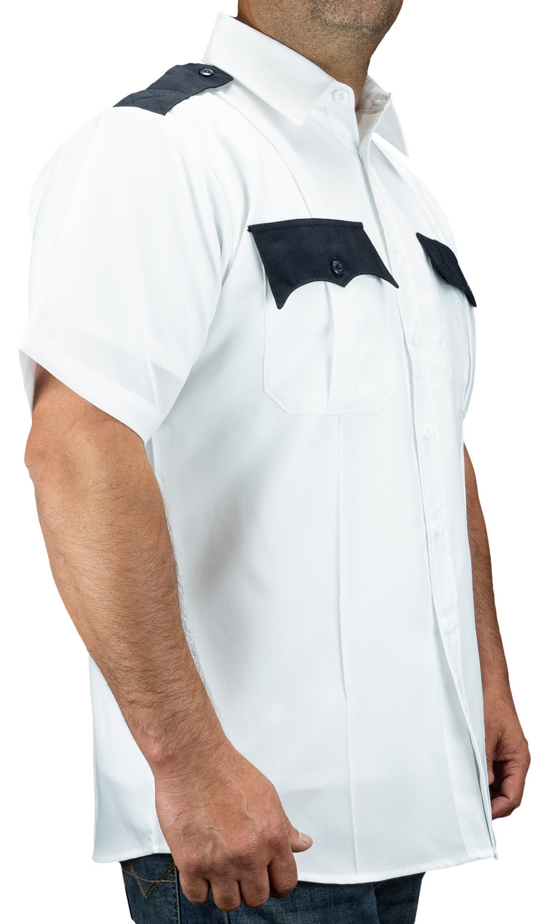 FIRST CLASS 100% POLYESTER TWO TONE SHORT SLEEVE UNIFORM SHIRT