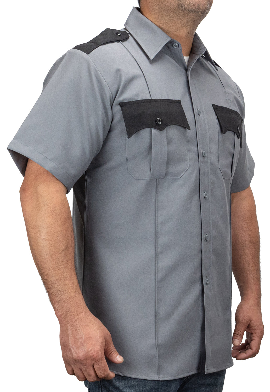 FIRST CLASS 100% POLYESTER TWO TONE SHORT SLEEVE UNIFORM SHIRT