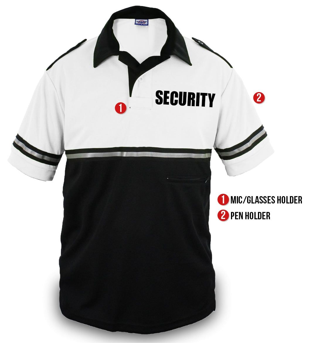 TWO TONE BIKE PATROL SHIRT WITH ZIPPER POCKET WITH SECURITY ID