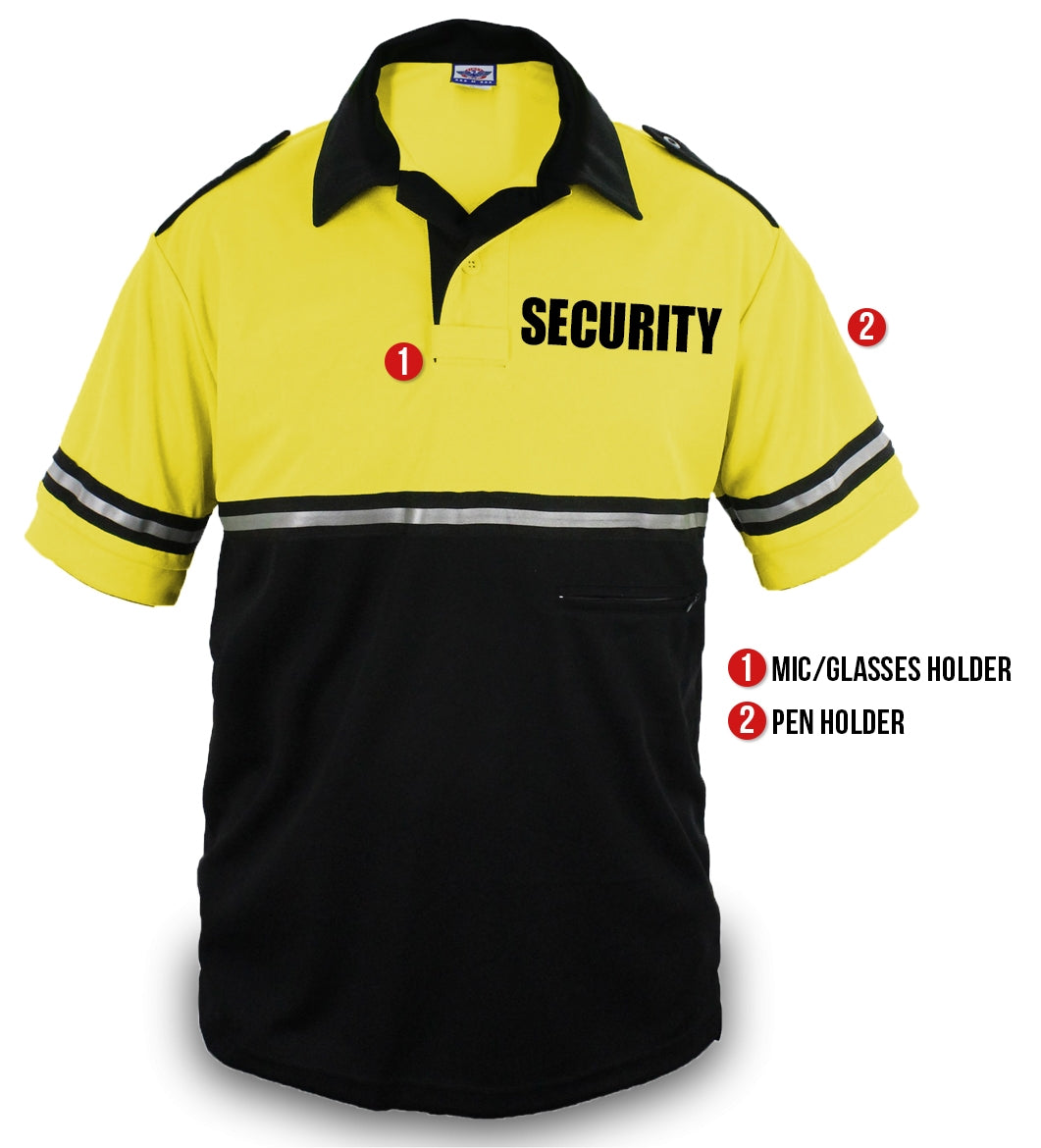 TWO TONE BIKE PATROL SHIRT WITH ZIPPER POCKET WITH SECURITY ID
