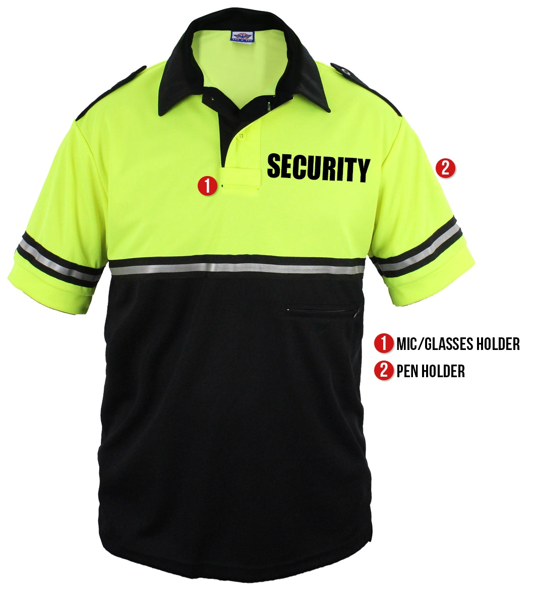 TWO TONE BIKE PATROL SHIRT WITH ZIPPER POCKET WITH SECURITY ID