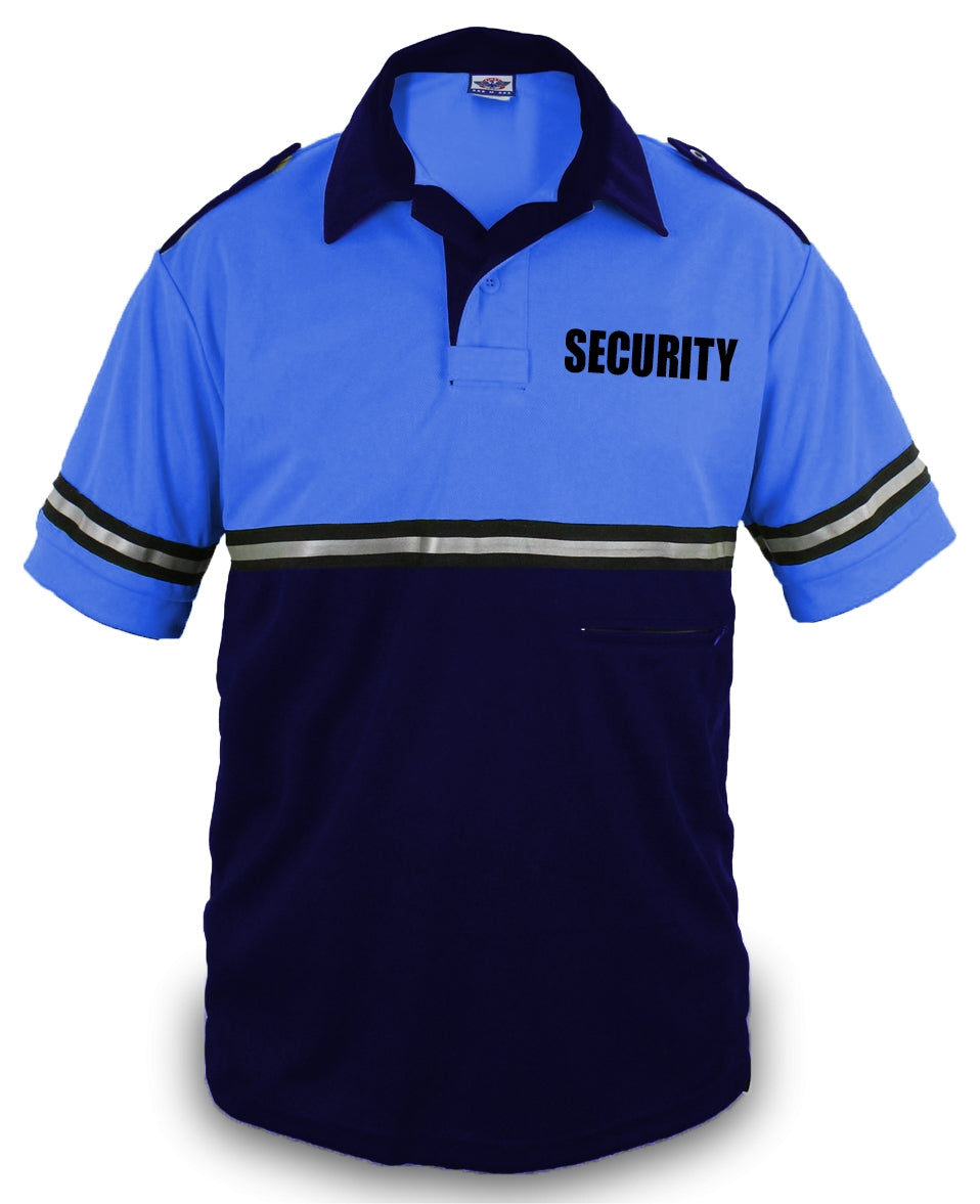 TWO TONE BIKE PATROL SHIRT WITH ZIPPER POCKET WITH SECURITY ID