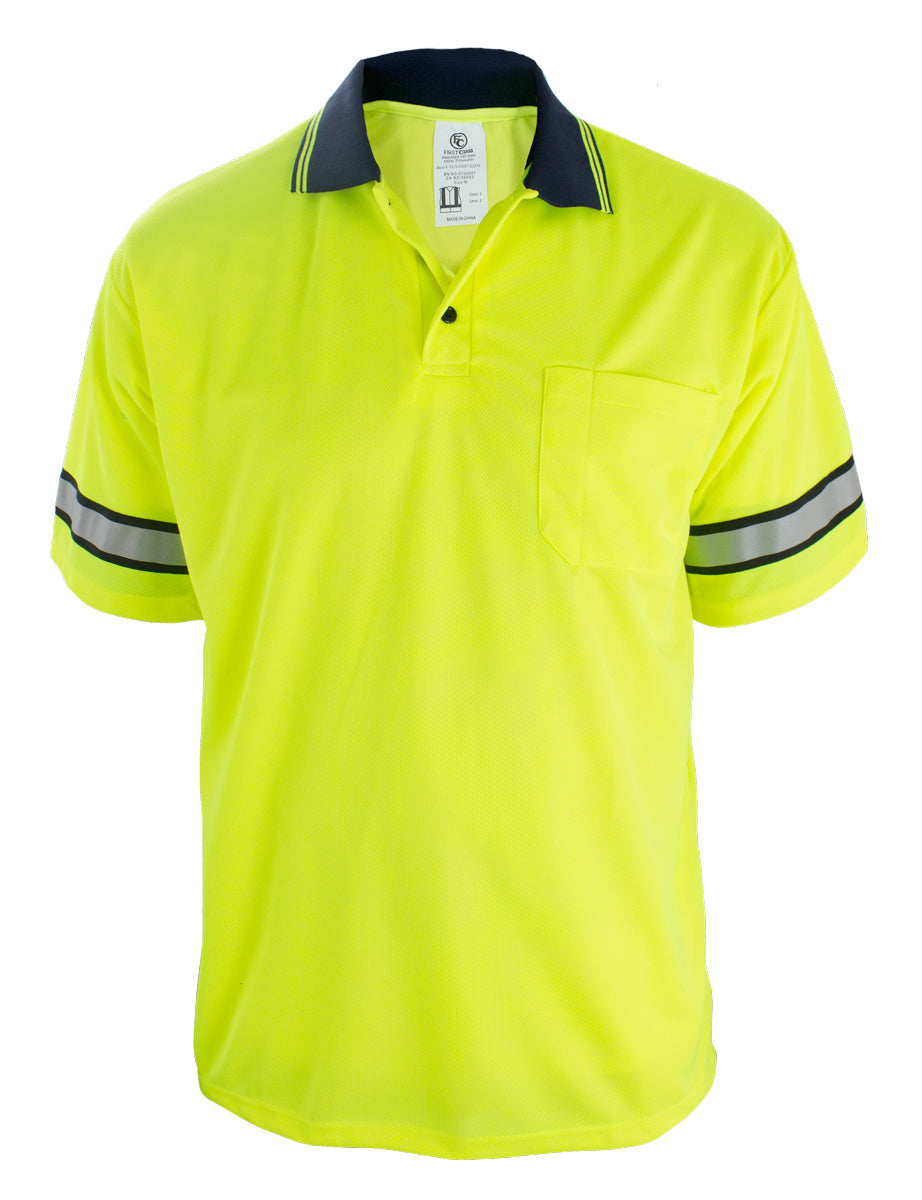 HIGH VISIBILITY POLO SHIRT WITH REFLECTIVE STRIPES