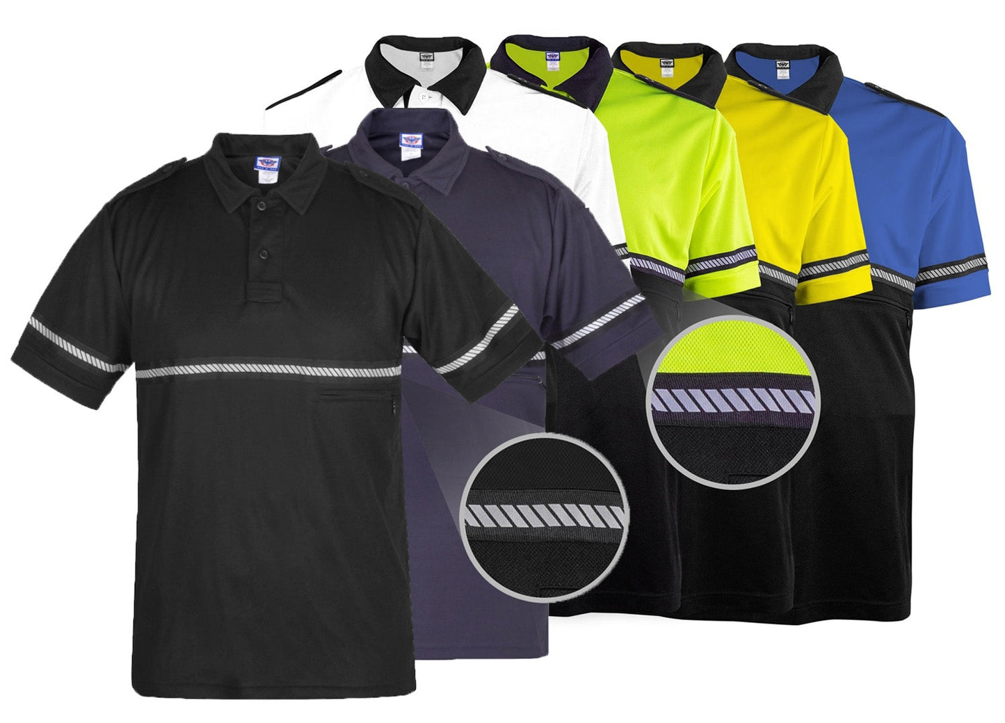 Two Tone Bike Patrol Shirt with Zipper Pocket and Hash Stripes
