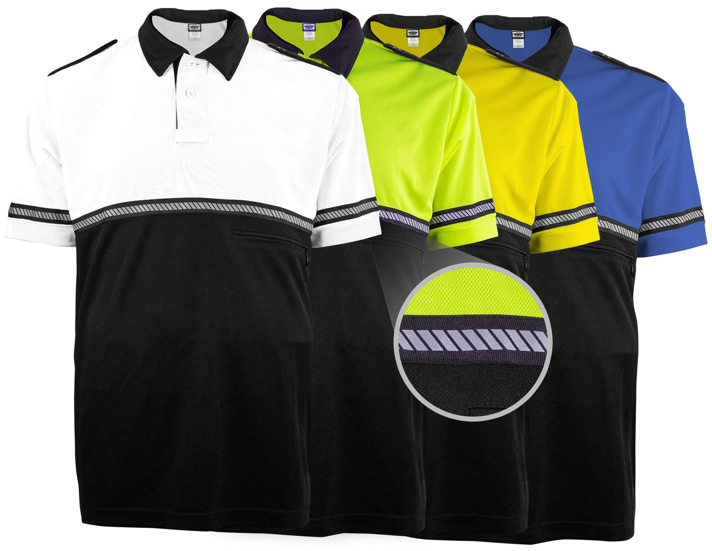 Two Tone Bike Patrol Shirt with Zipper Pocket and Hash Stripes