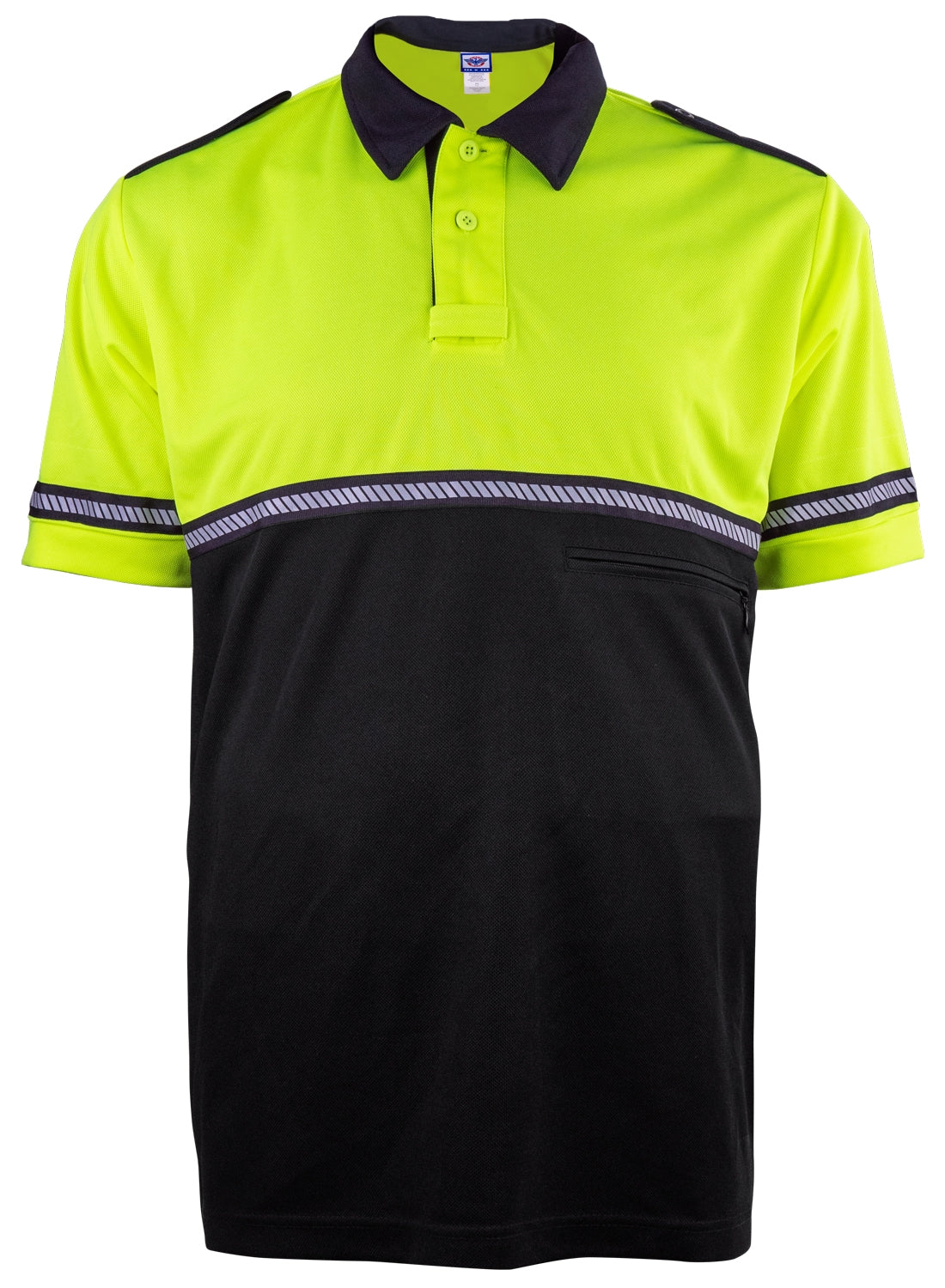 Two Tone Bike Patrol Shirt with Zipper Pocket and Hash Stripes
