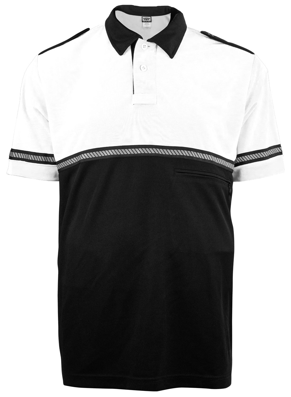 Two Tone Bike Patrol Shirt with Zipper Pocket and Hash Stripes
