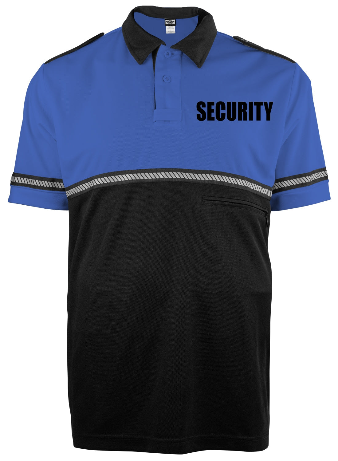 TOW TONE SECURITY BIKE PATROL SHIRT WITH ZIPPER POCKET AND HASH STRIPES