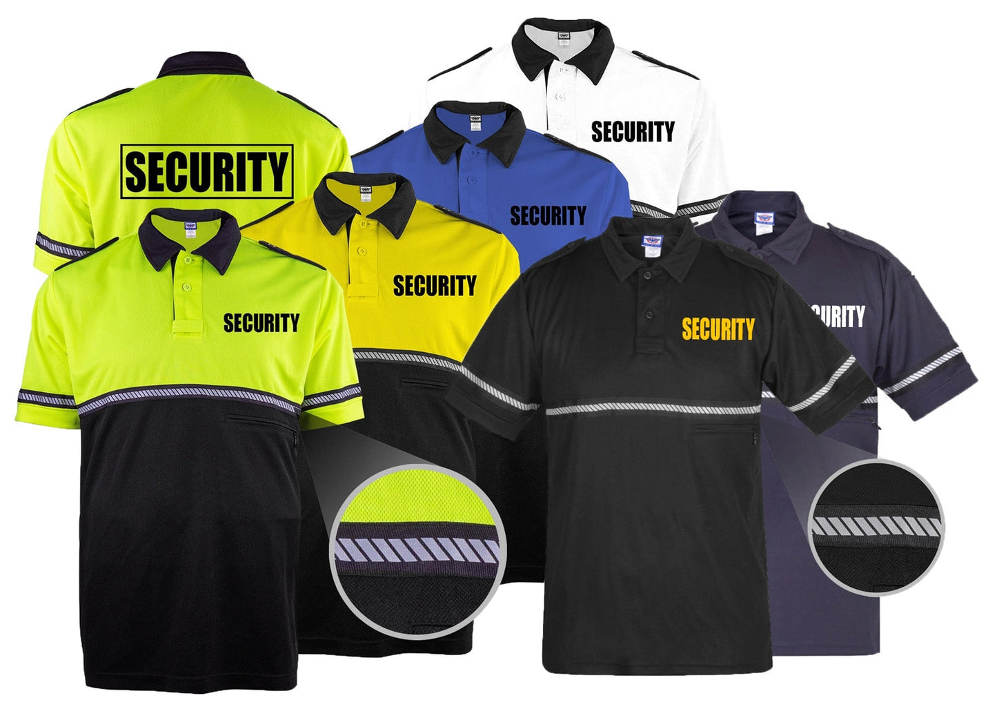 TOW TONE SECURITY BIKE PATROL SHIRT WITH ZIPPER POCKET AND HASH STRIPES
