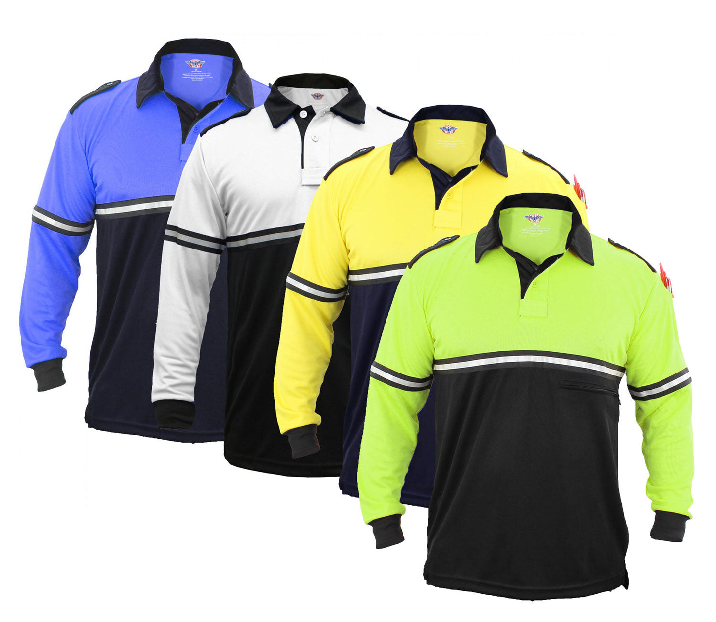 Two Tone Long Sleeve Bike Patrol Shirt with Zipper Pocket