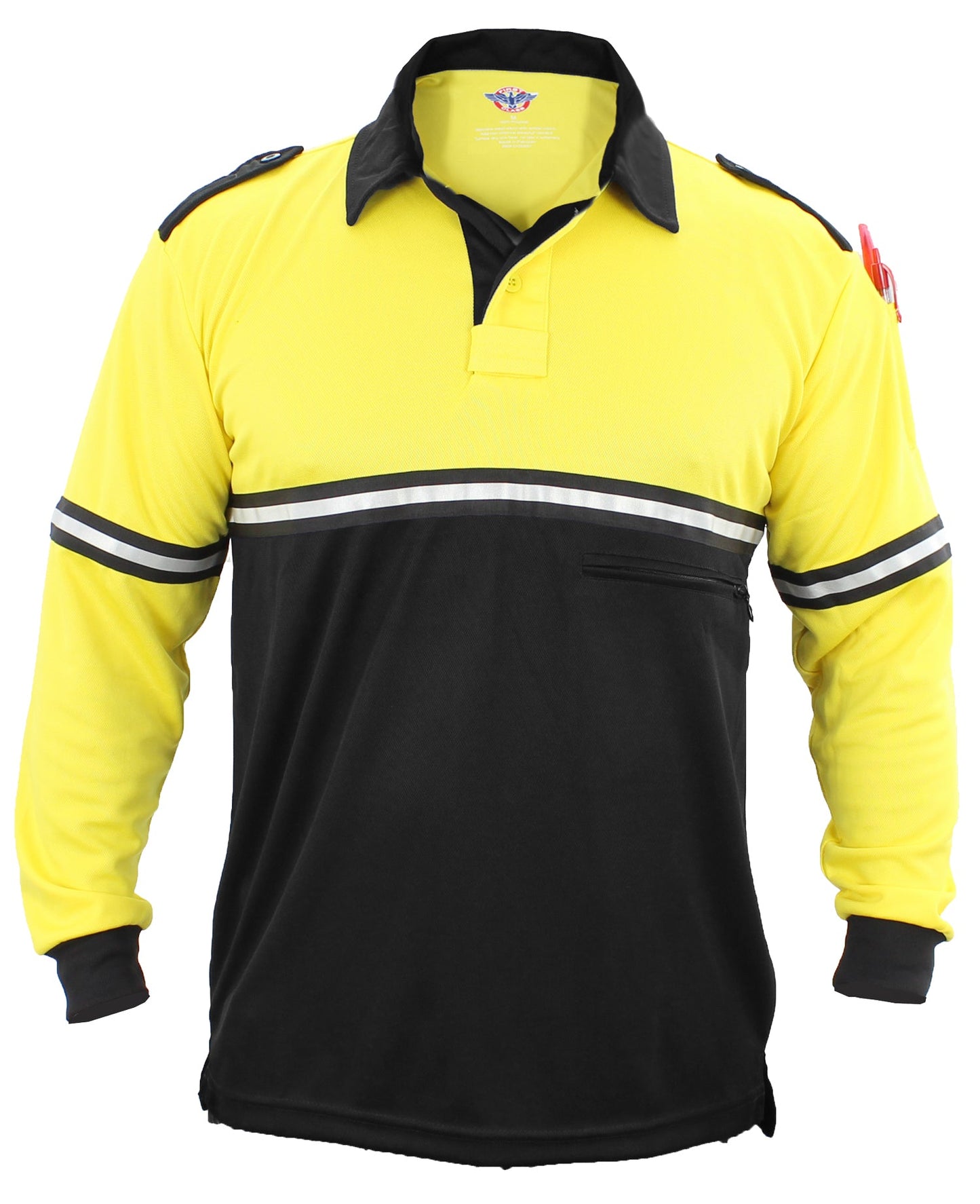 Two Tone Long Sleeve Bike Patrol Shirt with Zipper Pocket