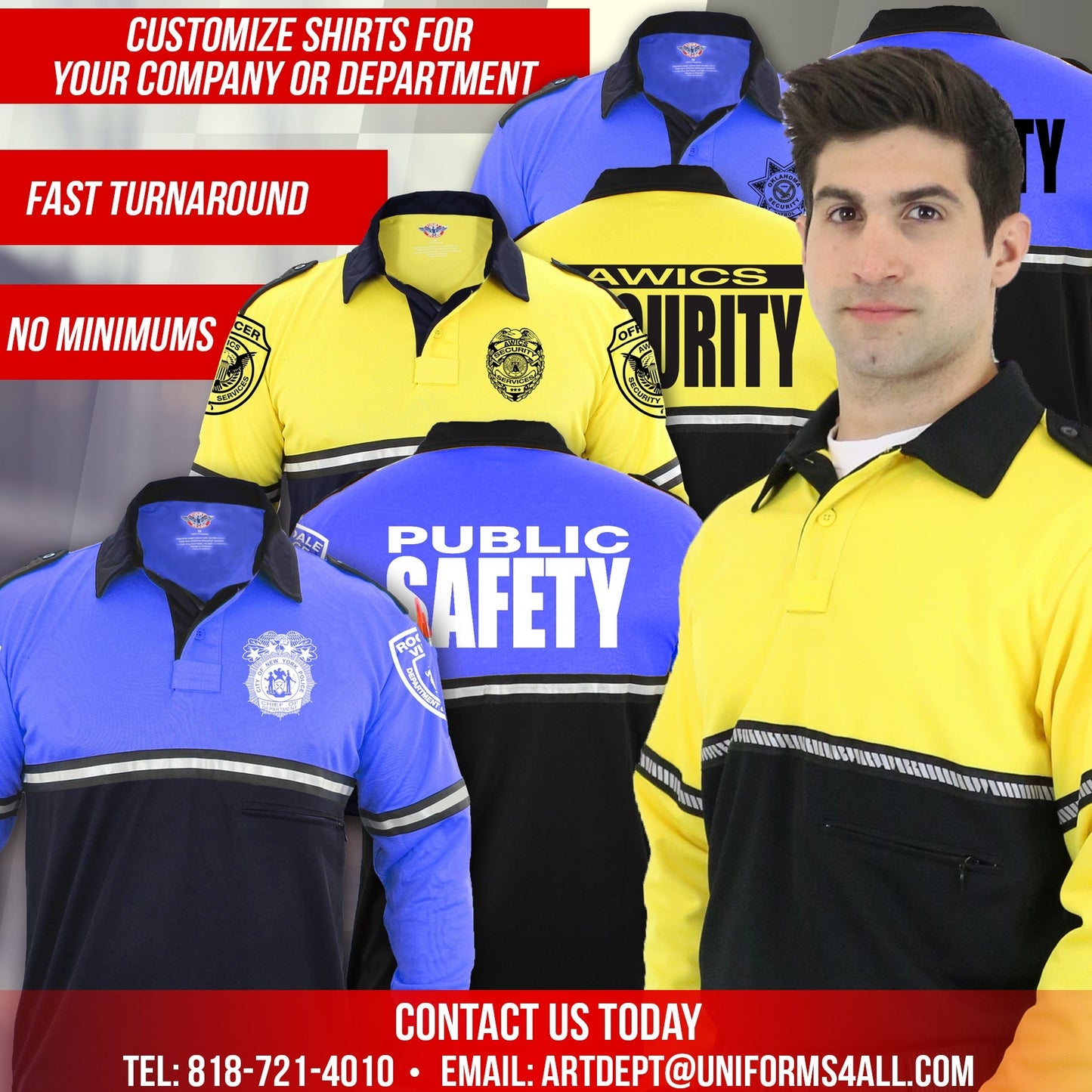 Two Tone Long Sleeve Bike Patrol Shirt with Zipper Pocket