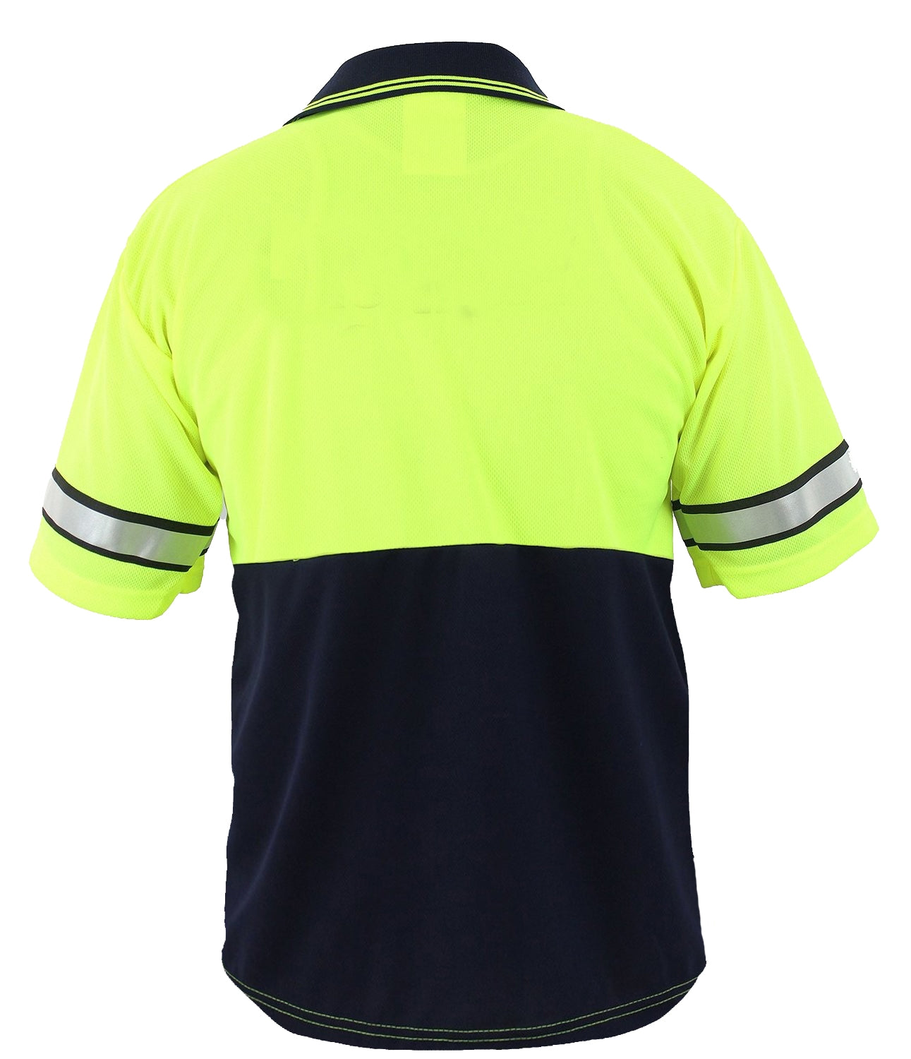 HIGH VISIBILITY TWO TONE POLO SHIRT WITH REFLECTIVE STRIPES