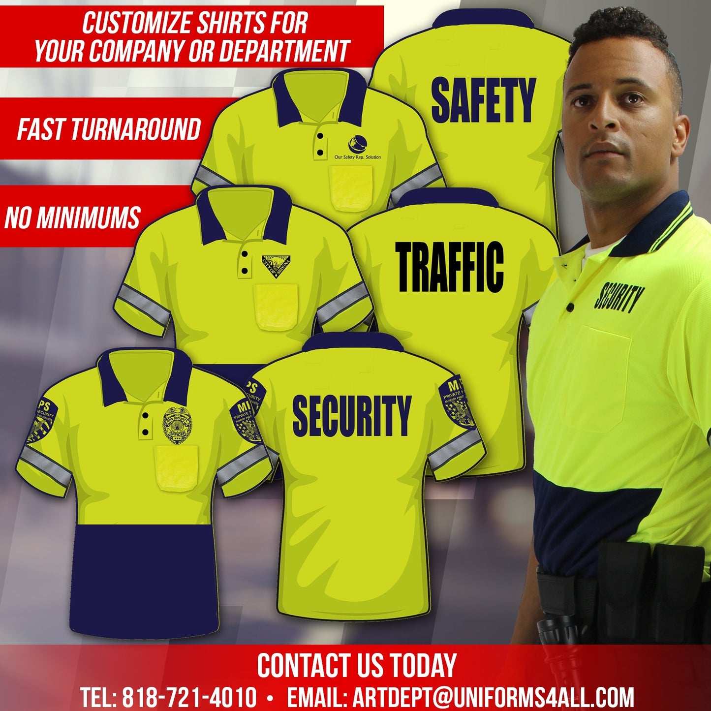 HIGH VISIBILITY TWO TONE POLO SHIRT WITH REFLECTIVE STRIPES