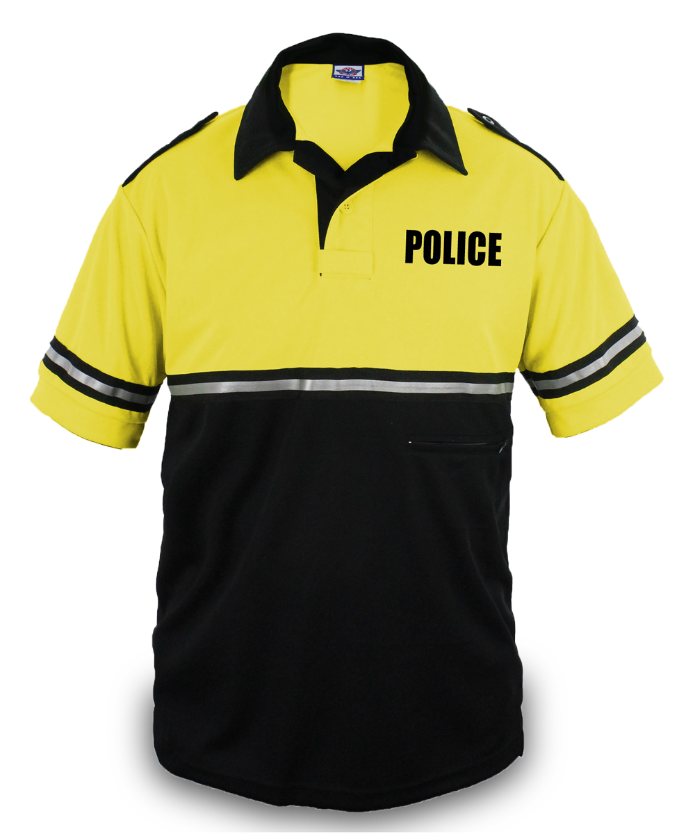Two Tone Police Bike patrol Shirt with Zipper Pocket with ID