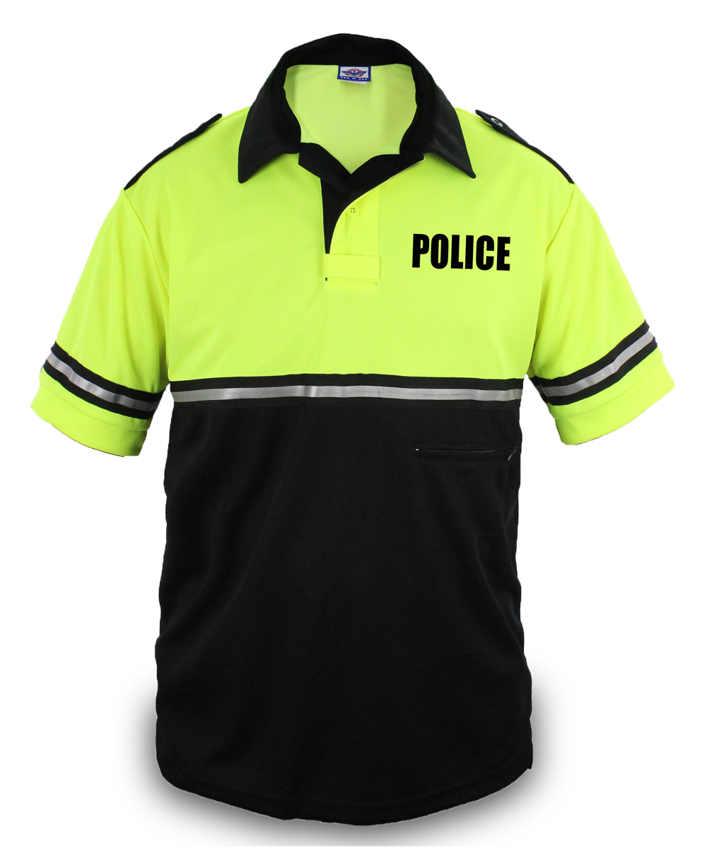 Two Tone Police Bike patrol Shirt with Zipper Pocket with ID