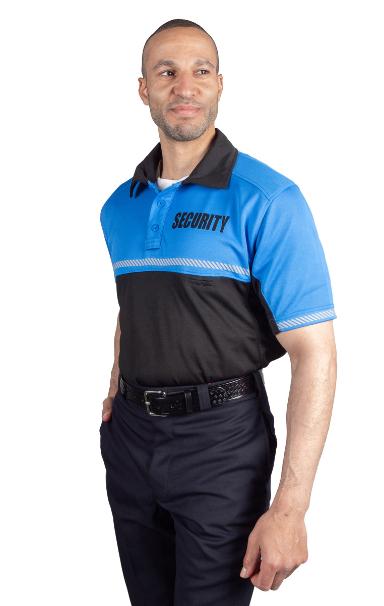 100% Polyester Jersey Knit Two Tone Security Bike Patrol Polo Shirts