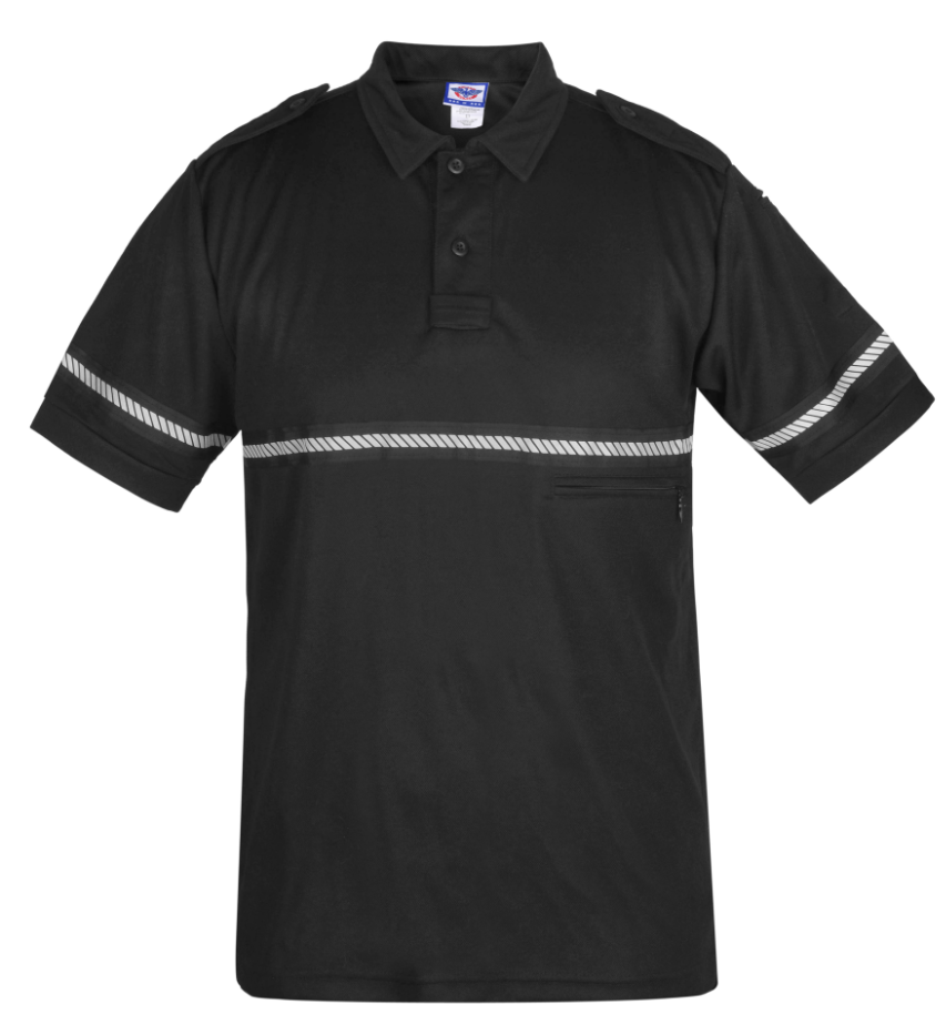 Bike Patrol Shirt with Zipper Pocket and Hash Stripes
