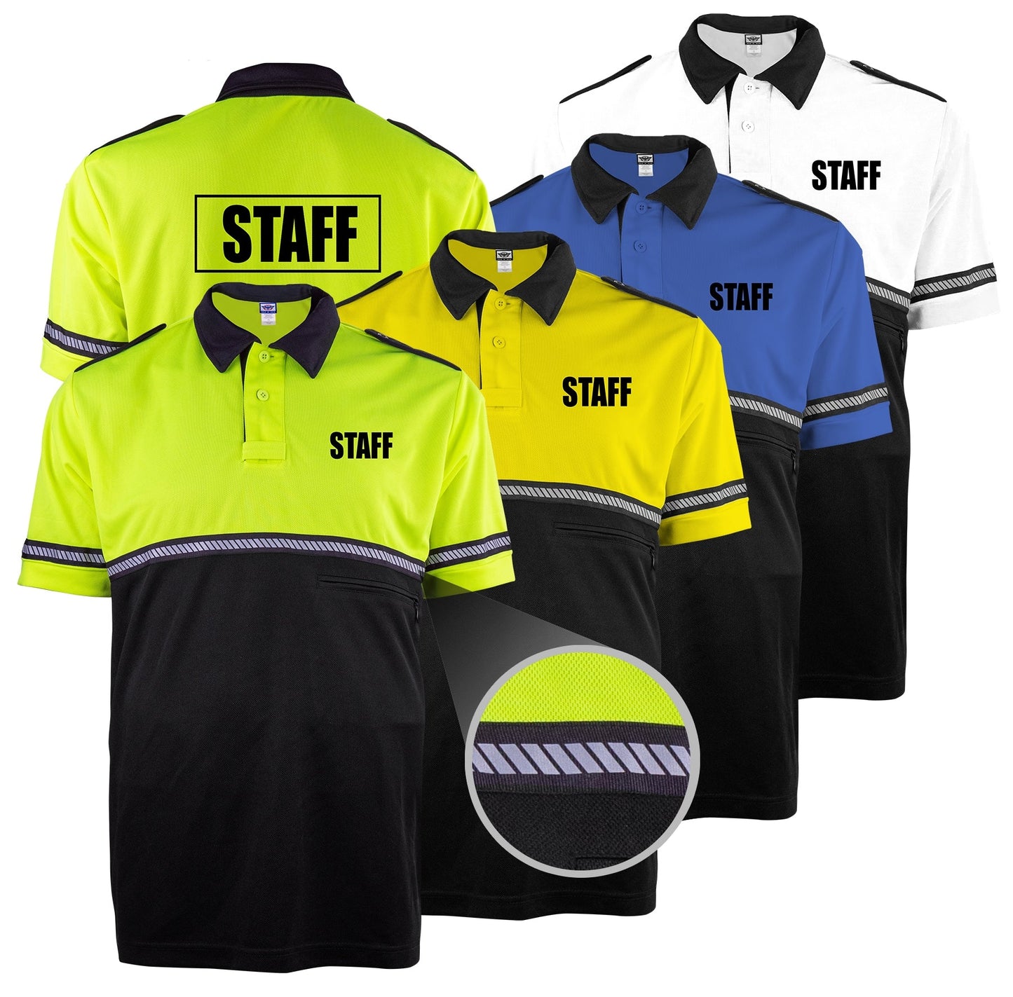 TWO TONE STAFF BIKE PATROL SHIRT WITH ZIPPER POCKET AND HASH STRIPES