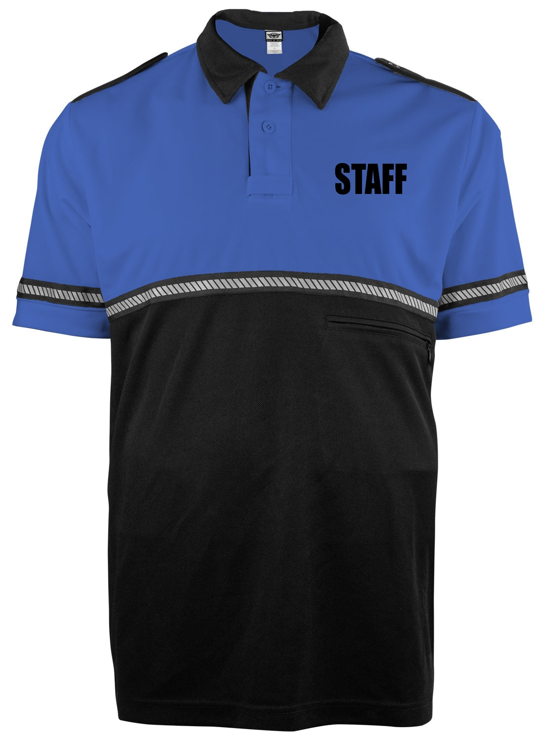 TWO TONE STAFF BIKE PATROL SHIRT WITH ZIPPER POCKET AND HASH STRIPES