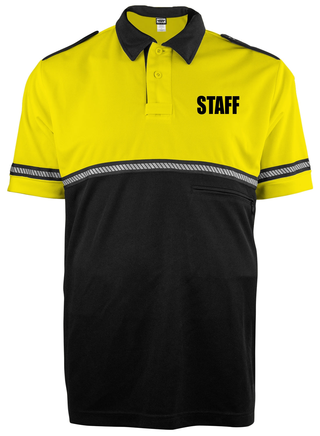 TWO TONE STAFF BIKE PATROL SHIRT WITH ZIPPER POCKET AND HASH STRIPES