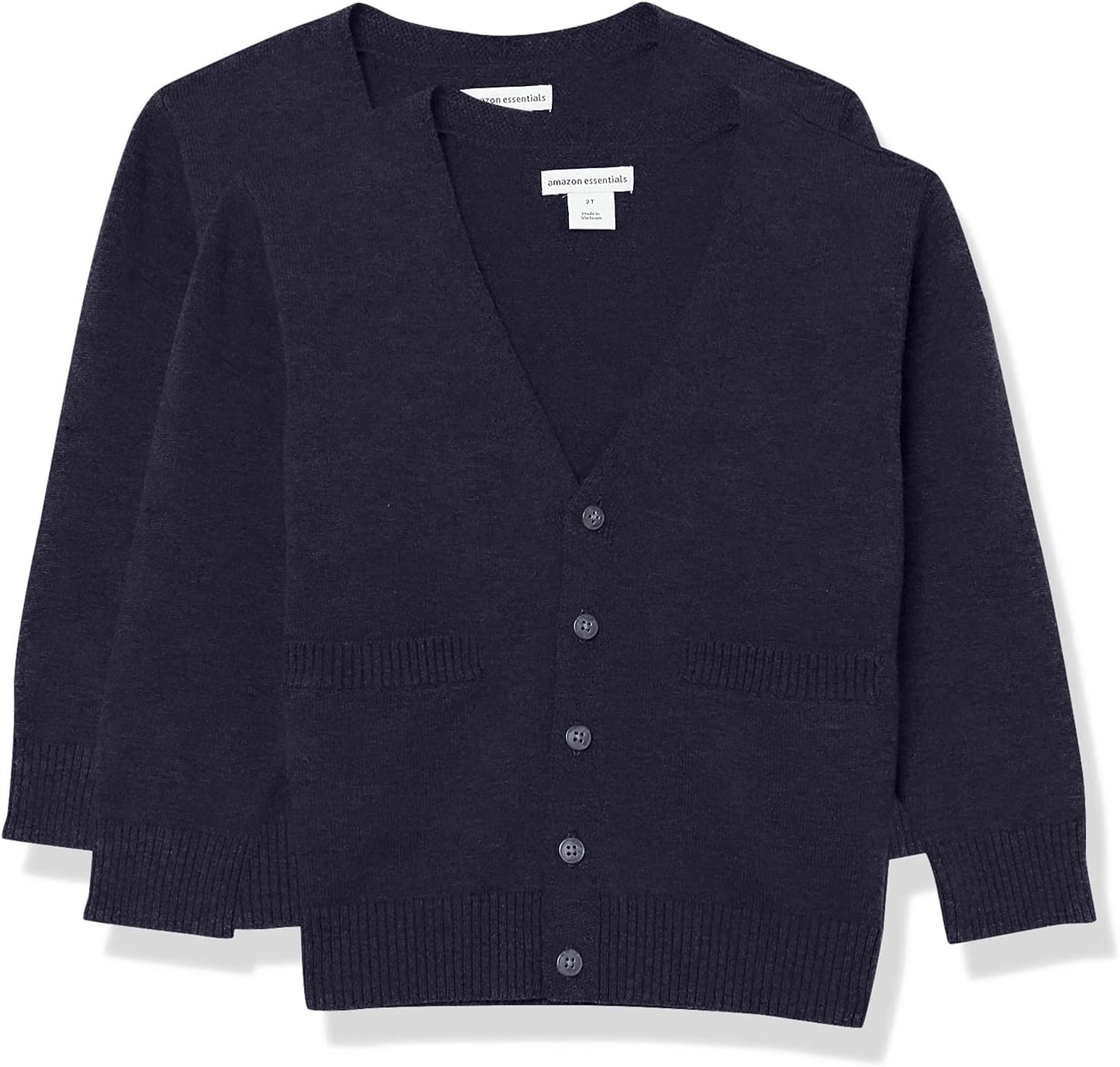 Unisex Kids and Toddlers' Uniform Cotton Cardigan Sweaters, Pack of 2