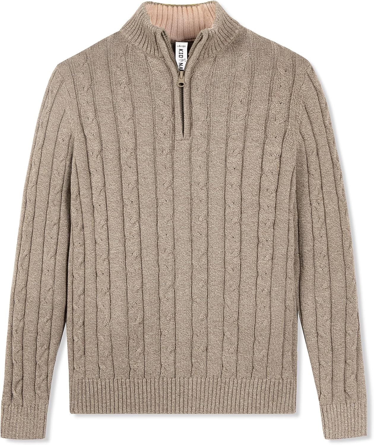 Kid Nation Boys Sweater 100% Cotton Quarter Zip Sweater Kids Cable Knit Casual Pullover (Previously Amazon Essentials)