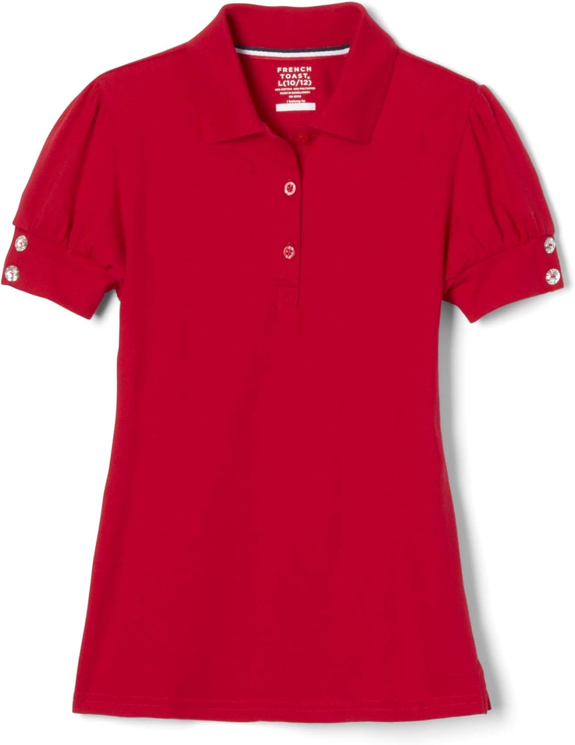 Girls Plus Size' Puff Sleeve Double Button Polo