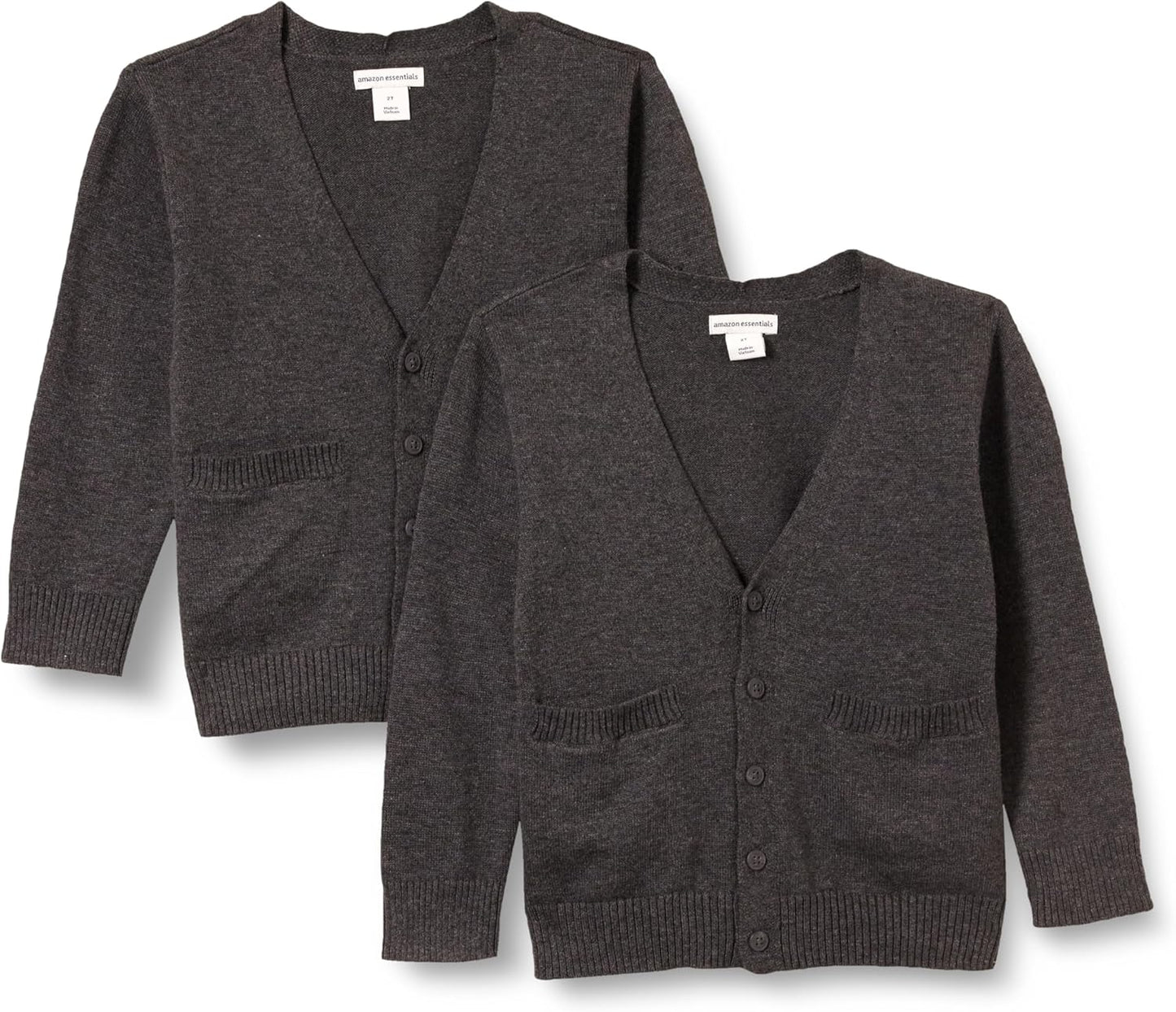 Unisex Kids and Toddlers' Uniform Cotton Cardigan Sweaters, Pack of 2