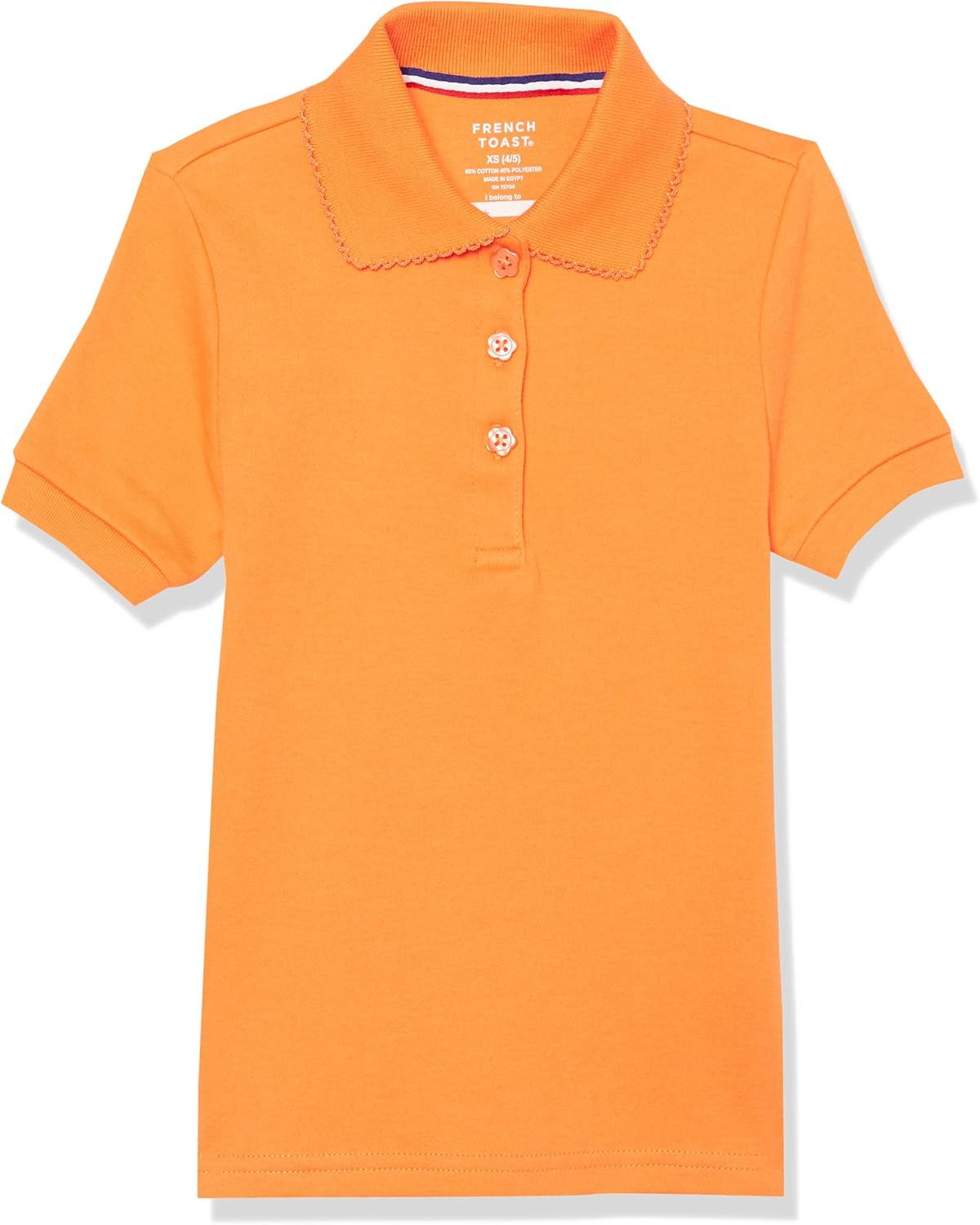 Girls' Short Sleeve Picot Collar Polo School Uniform Shirt (Standard and Plus)
