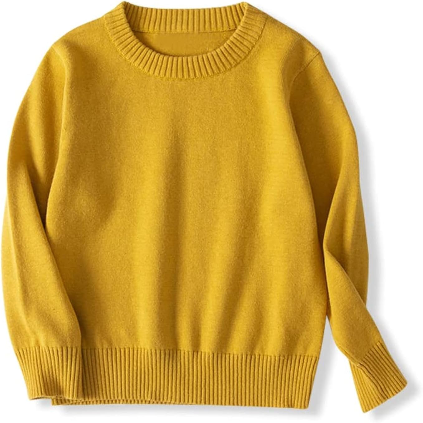 Boys and Girls' Uniform Cotton Crew-Neck Sweaters Long Sleeve Pullover Knit Sweater