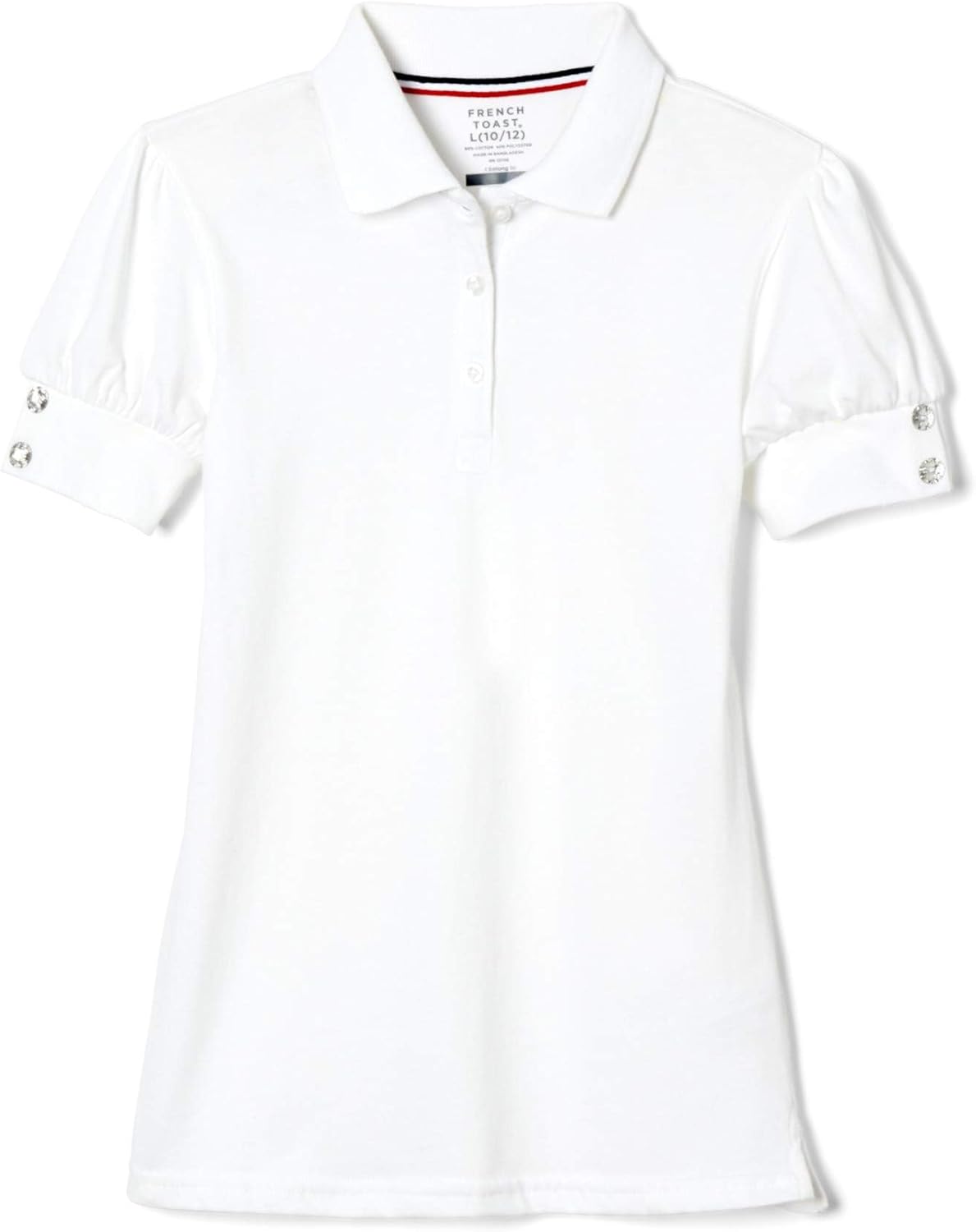 Girls Plus Size' Puff Sleeve Double Button Polo