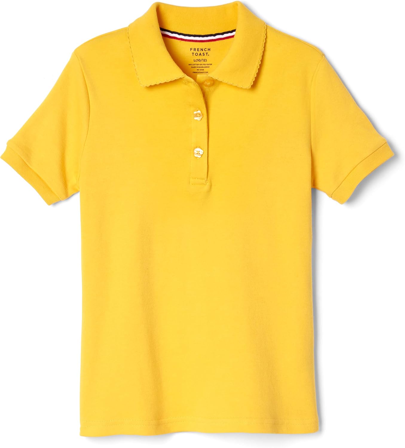 Girls' Short Sleeve Picot Collar Polo School Uniform Shirt (Standard and Plus)