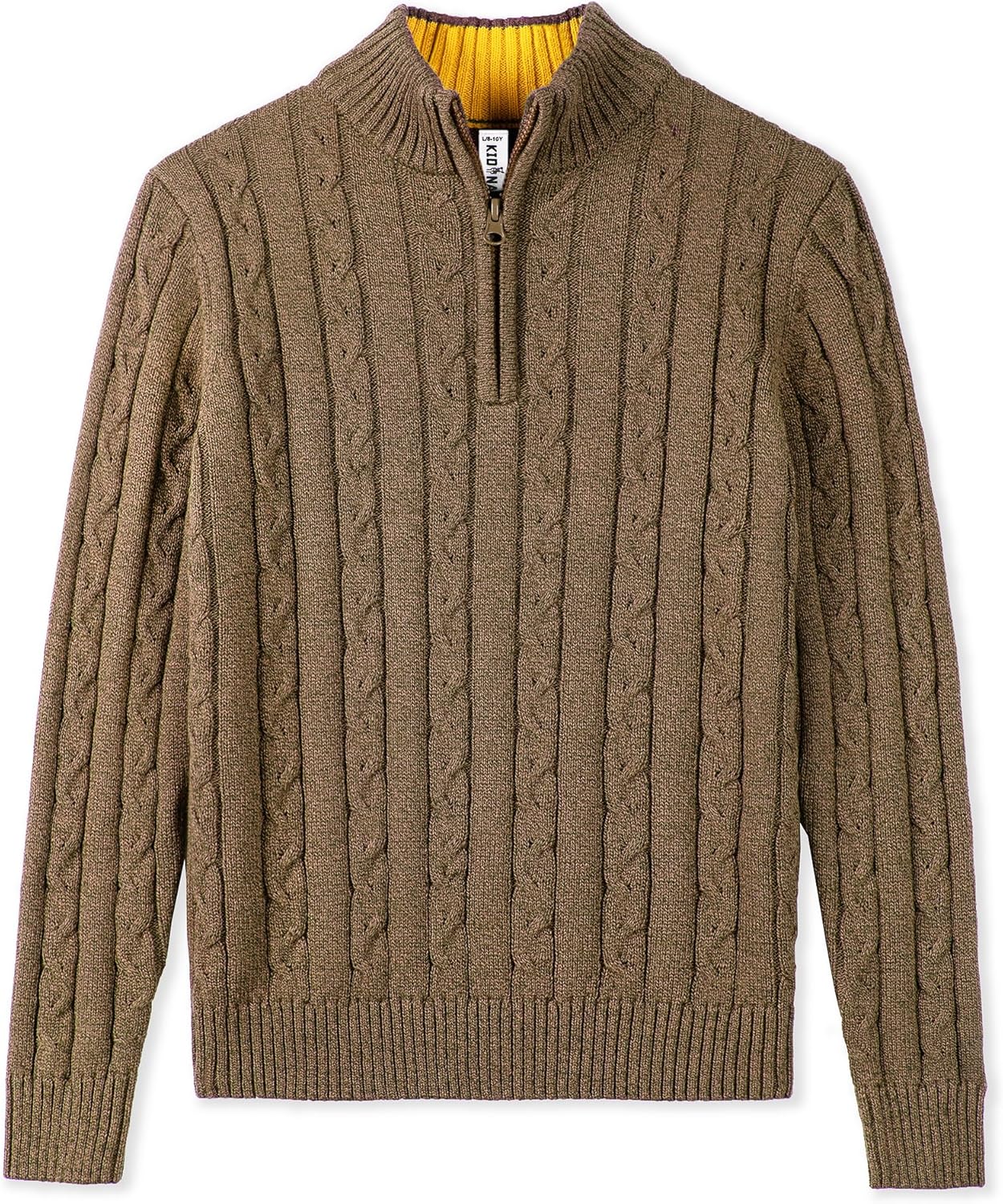 Kid Nation Boys Sweater 100% Cotton Quarter Zip Sweater Kids Cable Knit Casual Pullover (Previously Amazon Essentials)