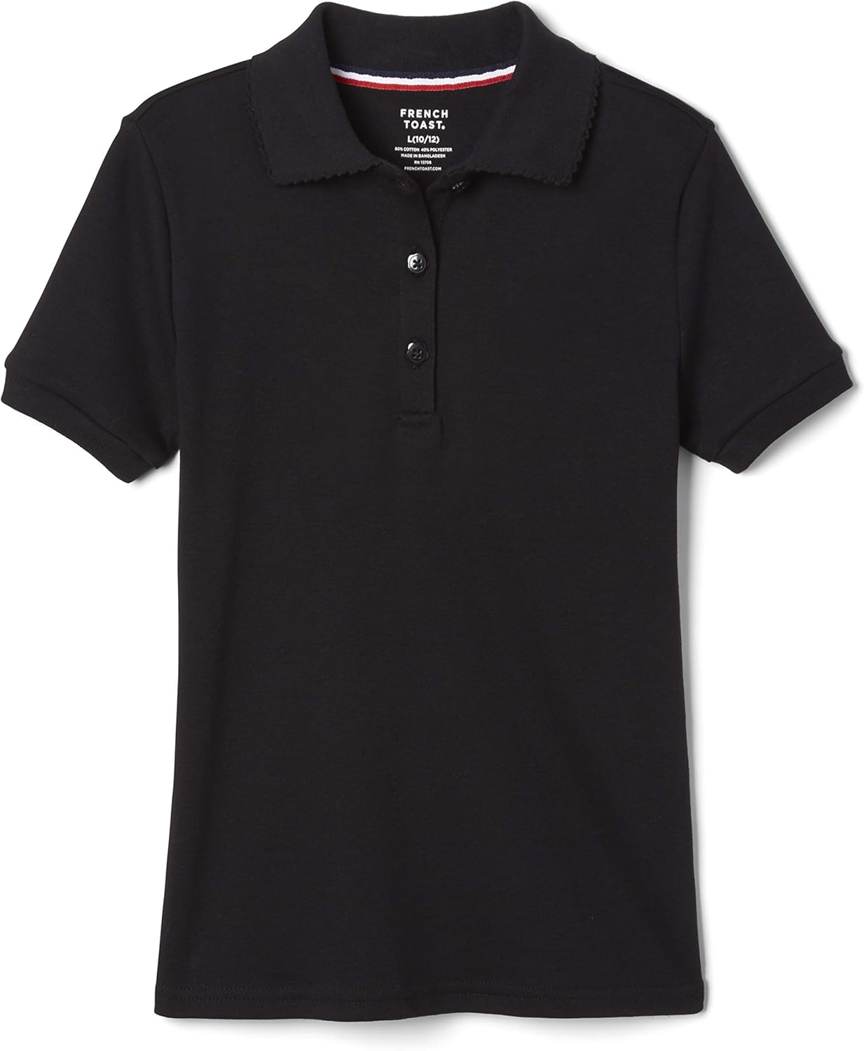 Girls' Short Sleeve Picot Collar Polo School Uniform Shirt (Standard and Plus)