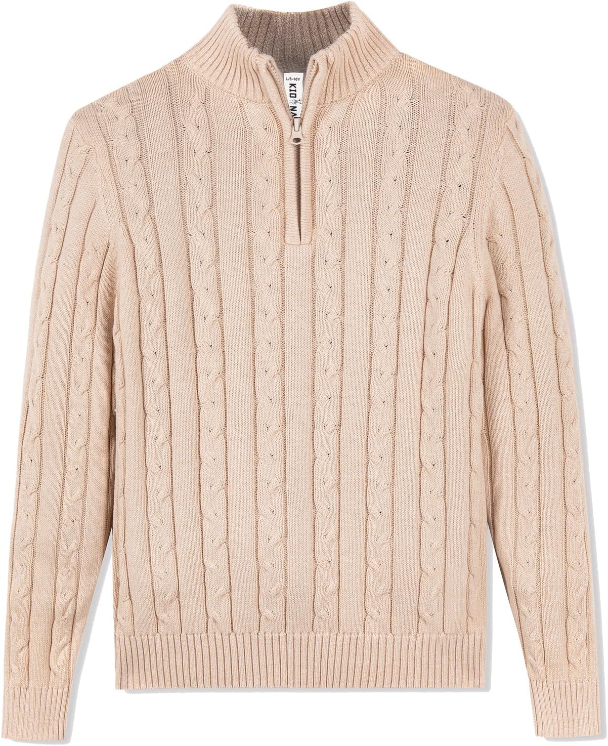 Kid Nation Boys Sweater 100% Cotton Quarter Zip Sweater Kids Cable Knit Casual Pullover (Previously Amazon Essentials)