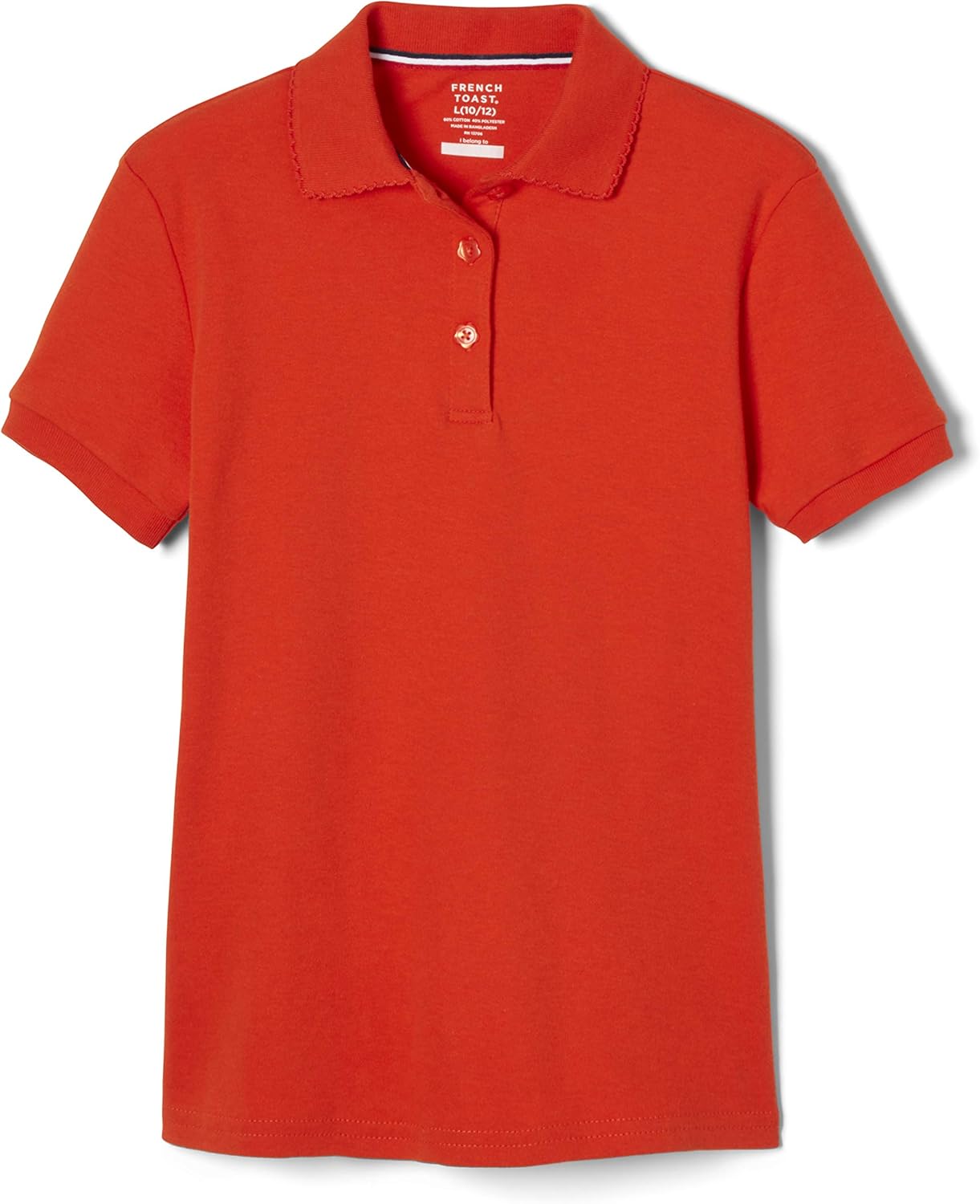 Girls' Short Sleeve Picot Collar Polo School Uniform Shirt (Standard and Plus)