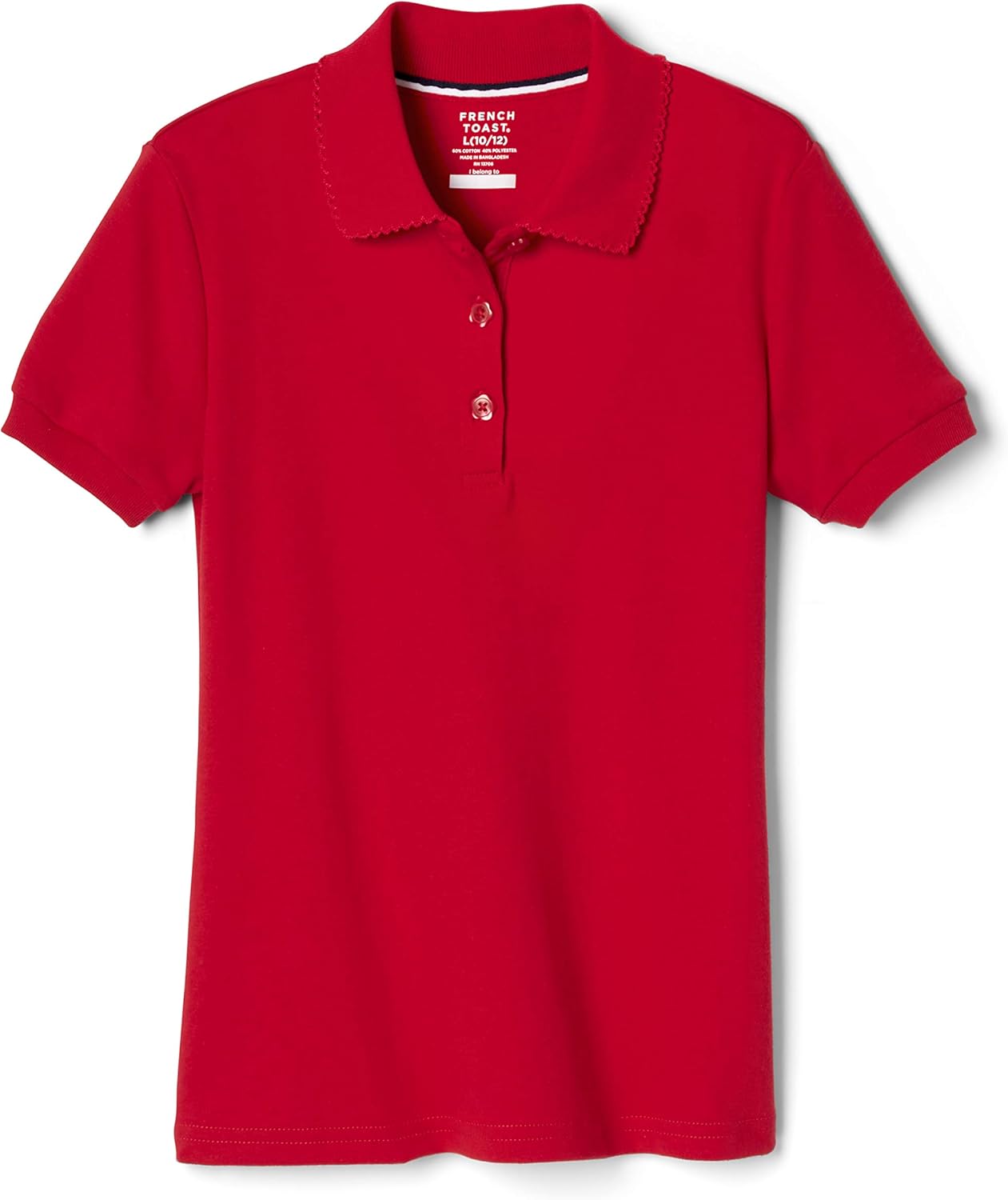 Girls' Short Sleeve Picot Collar Polo School Uniform Shirt (Standard and Plus)