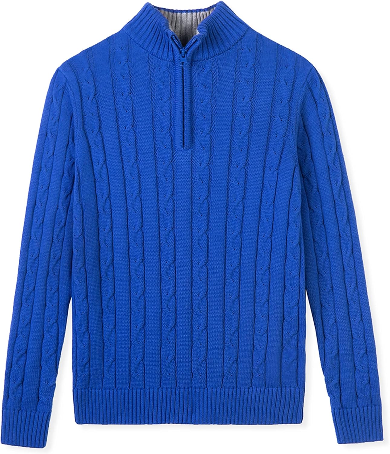 Kid Nation Boys Sweater 100% Cotton Quarter Zip Sweater Kids Cable Knit Casual Pullover (Previously Amazon Essentials)