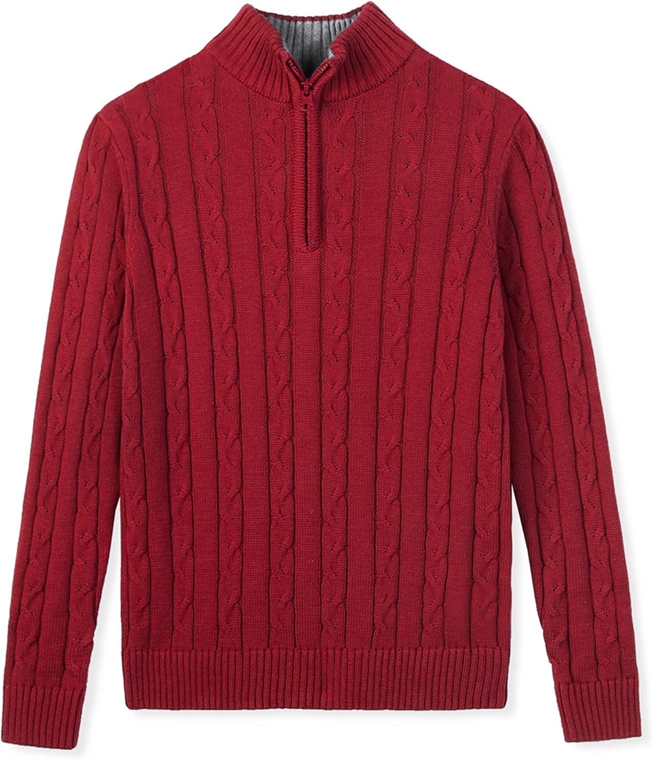 Kid Nation Boys Sweater 100% Cotton Quarter Zip Sweater Kids Cable Knit Casual Pullover (Previously Amazon Essentials)