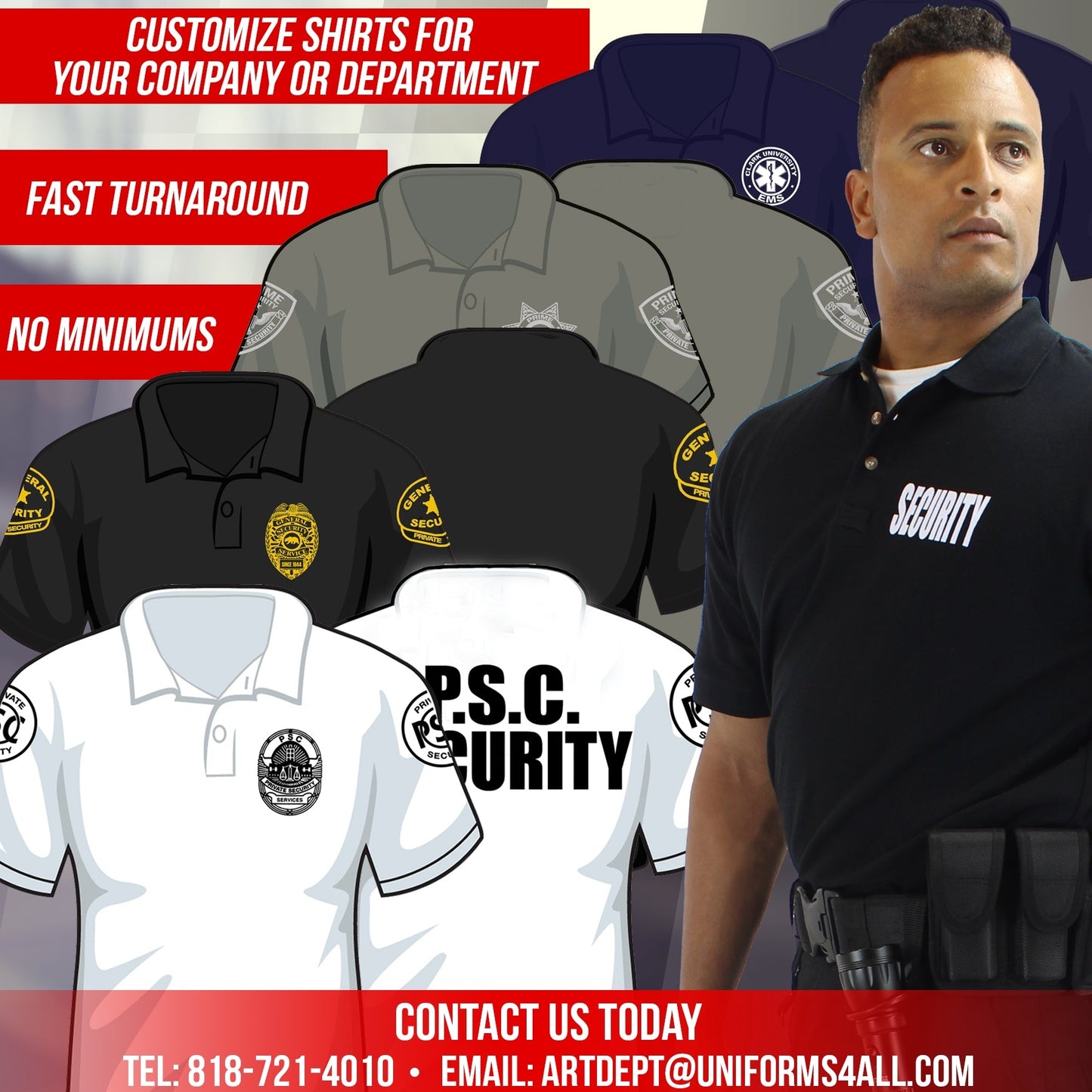 First Class Polycotton Security shortsleeve Polo Shirt