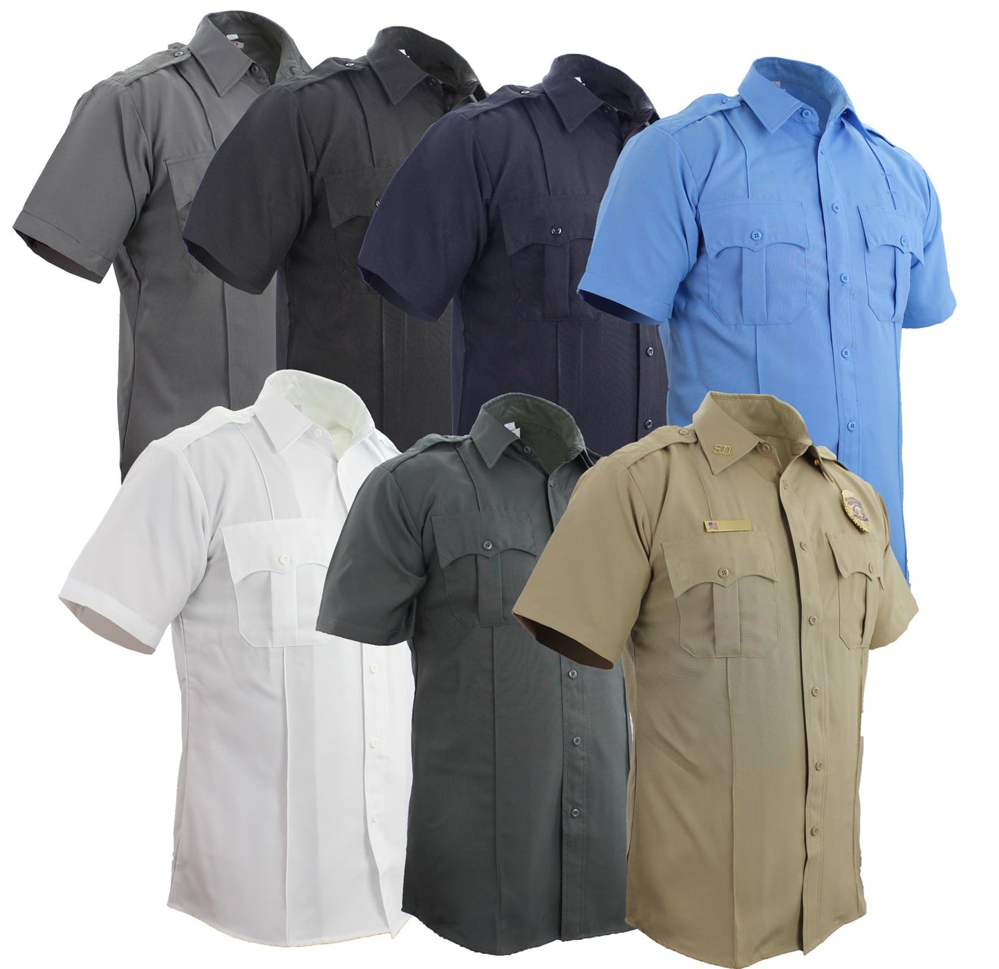 FIRST CLASS 100% POLYESTER SHORT SLEEVE UNIFORM SHIRT