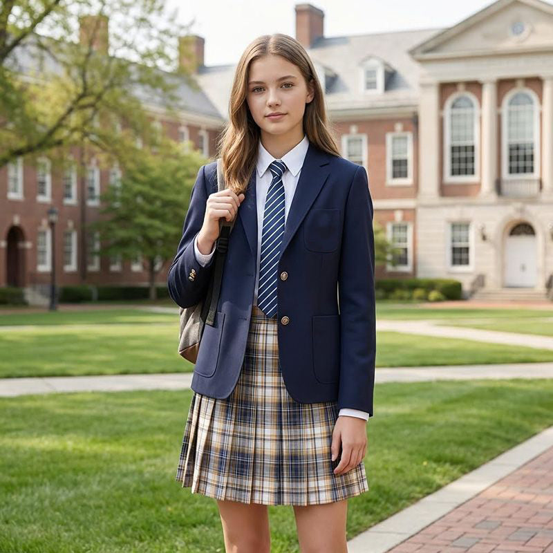 Girls Blazer Jacket Long Sleeve Teen Notched Collar/Lapel Collar Graduation Open Front Pockets Kids Blazers Suit