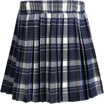 Kids Girls Plaid Pleated Skirt High Waist Skater Tennis Skirts Skorts with Shorts School Girl Uniform