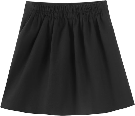 Girls Button Pleated Scooter Skirt School Uniform