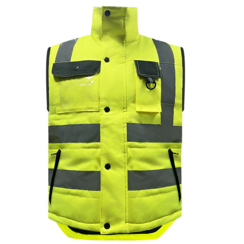Durable Hi - Vis Safety Coat - Reinforced Patches for Industrial Work