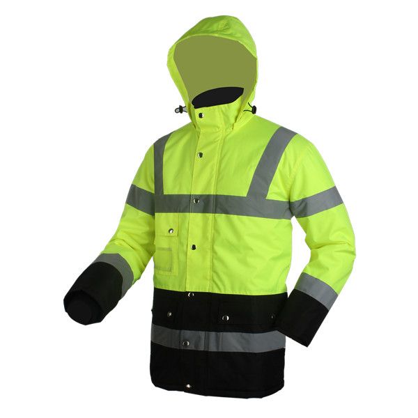 Fashion Mechanic Workwear Yellow Uniform Hi Vis Safety Jacket Reflective High Visibility Heavy Duty Water Resistant Outdoor Coat