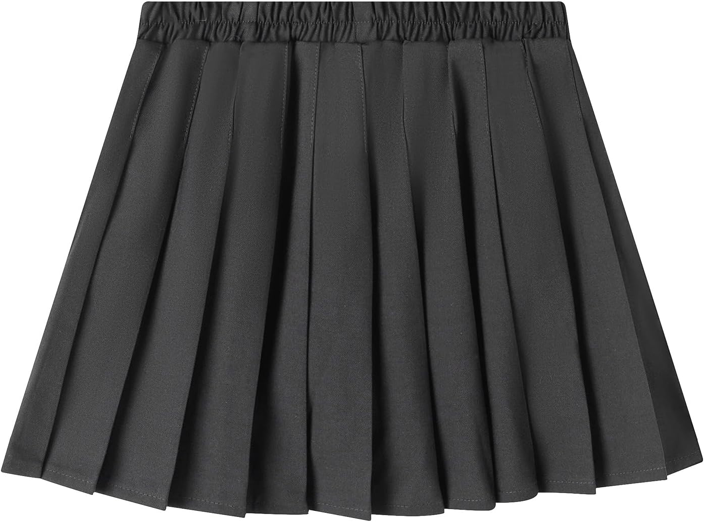Uniform Pleated Scooter Skirt with Under Shorts Pull On Elastic Waist Skirt