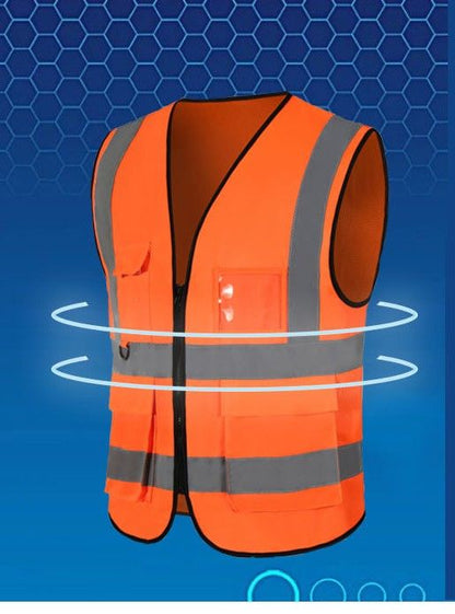 120g Heavy Knitted Fabric with Circular Lock Edge Reflective Vest, Work Fishing Vest, Traffic Volunteer
