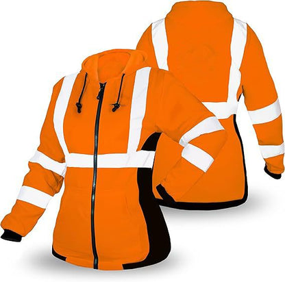 Wholesale Customized Logo High Visibility Women's Fleece Safety Clothing Coat